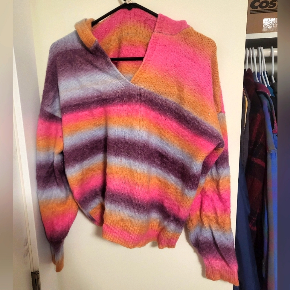 Colorful Sweater with Hood